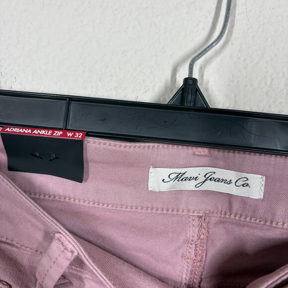 Mavi Womens 32 Adriana Ankle Zip Mid Rise Super Skinny Jeans Rose Twill Pink - Picture 9 of 13